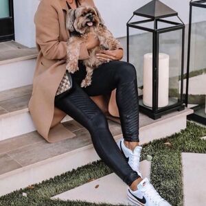 Spanx Faux Leather Moto Leggings - Size M